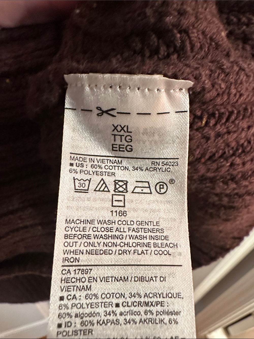 Old Navy Chocolate Brown Cable Knit Button-Front Cardigan - Picture 3 of 3